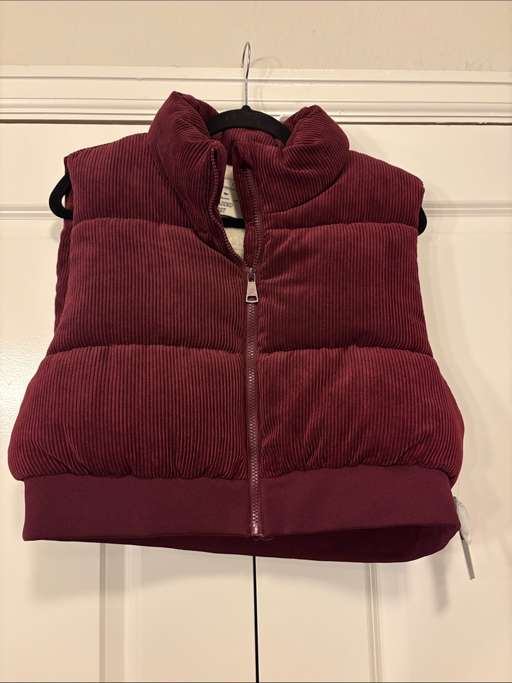 Ci Sono Burgundy Corduroy Puffer Vest
